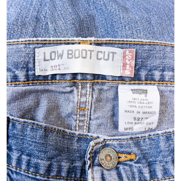 Levi's 527 Low Boot Cut Jeans sz 36x34 western cowboy rugged distressed casual - Picture 6 of 6